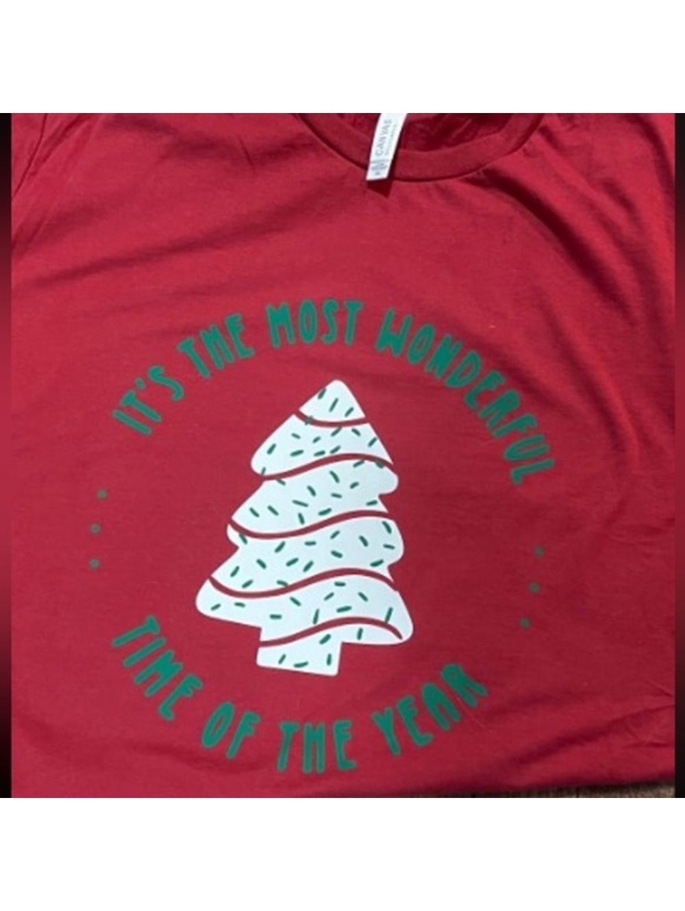 Handmade Women's Christmas Graphic T-Shirt - It's The Most Wonderful Time of the